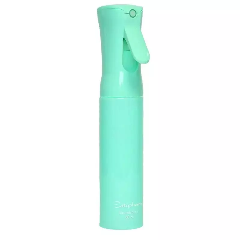 Flacon spray Estipharm Brumisateur 80 ml couleur pastel vert menthe avec buse vaporisatrice.