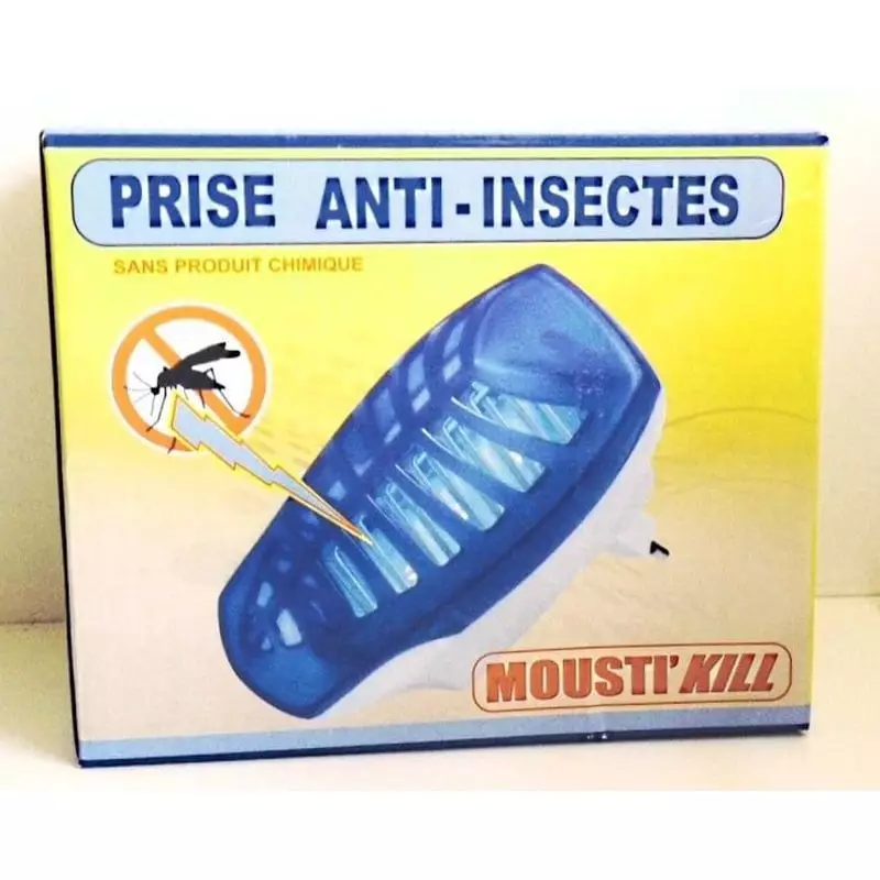 Packshot de la boîte de la prise anti-insectes Mousti'Kill Cigale avec appareil anti-moustiques élec