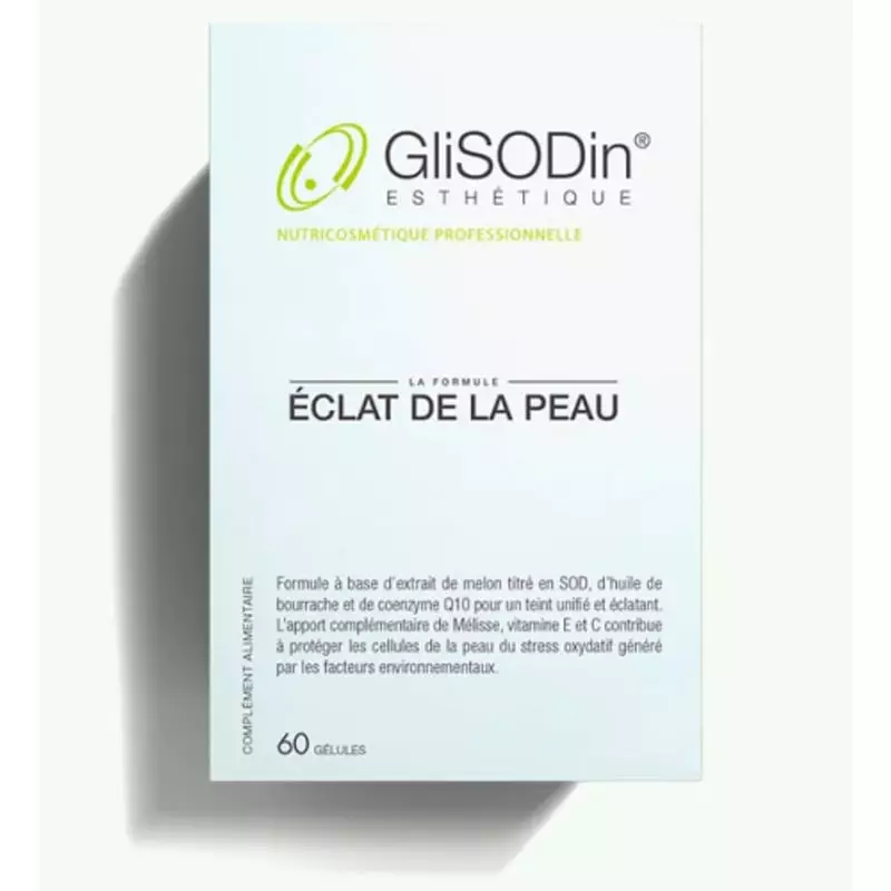 Packshot du complément Glisodin Éclat de la Peau - 60 gélules pour un teint éclatant