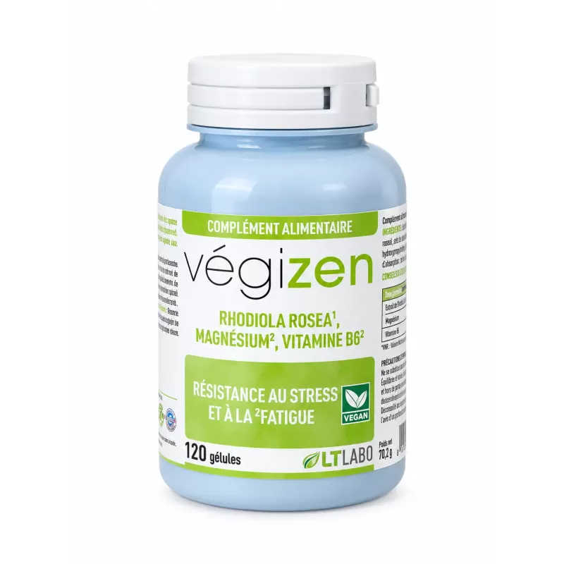 Végizen LT Labo - Résistance au stress et à la fatigue - 120 gélules