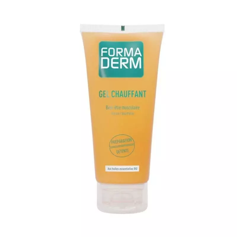 Formaderm Gel Chauffant 50 ml roll-on, tube vu de face avec branding bleu sarcelle sur fond blanc