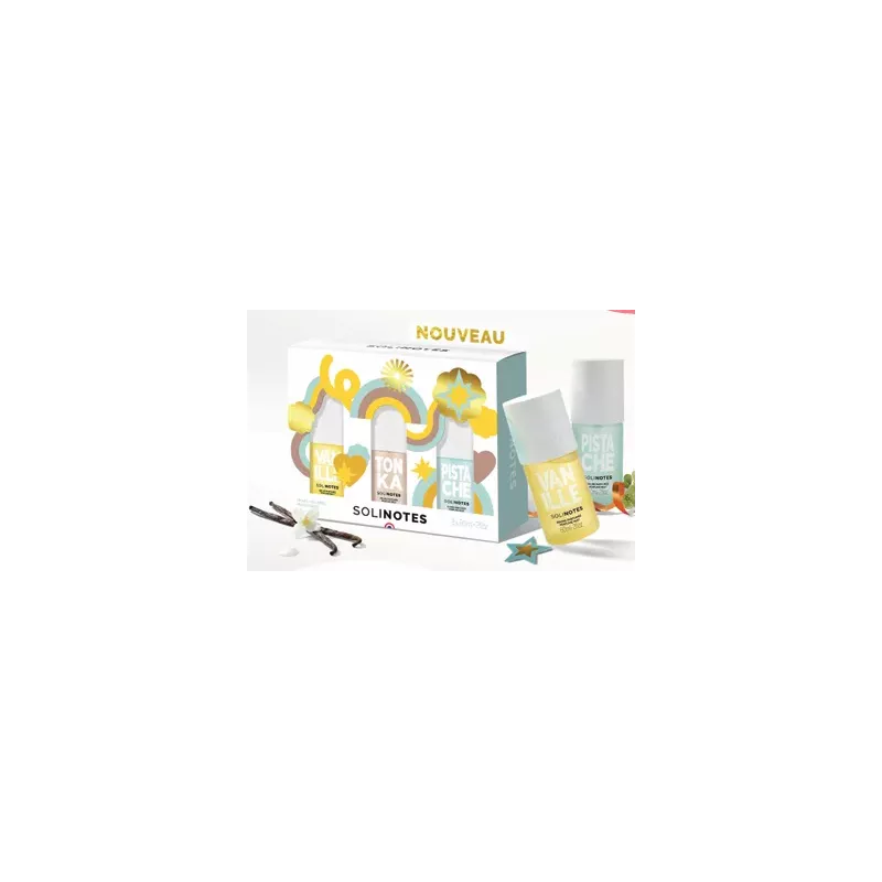 Solinotes - Coffret trio vanille, pistache, tonka : 3 x 60 ml