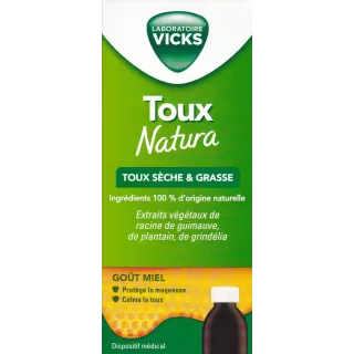 Vicks Natura : Sirop toux adulte, naturel et efficace - 140ml