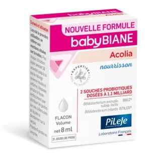 Babybiane Acolia Microbiote intestinal des bébés PiLeJe - Flacon compte-gouttes de 8ml