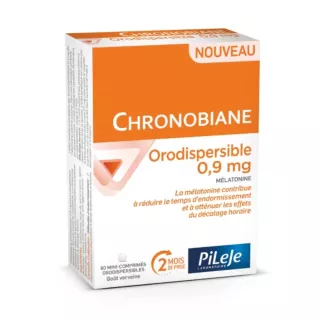 Chronobiane orodispersible 0,9mg PiLeJe - Endormissement & décalage horaire - 60 mini-comprimés