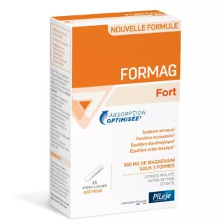 Formag Fort PiLeJe - Besoins accrus en magnésium - 15 sticks goût pêche