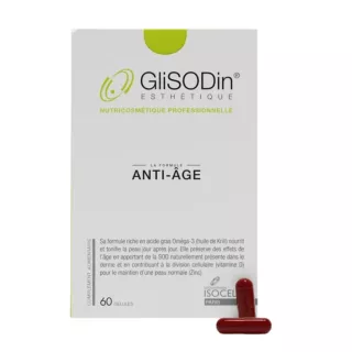 GliSODin Anti-Âge Isocell - Élasticité, fermeté & hydratation de la peau - 60 gélules