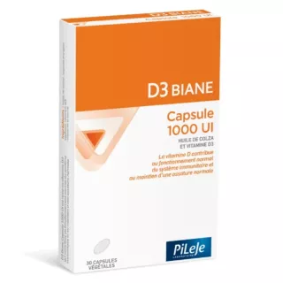 D3 Biane 1000UI Pileje - Système immunitaire & ossature normale - 30 capsules