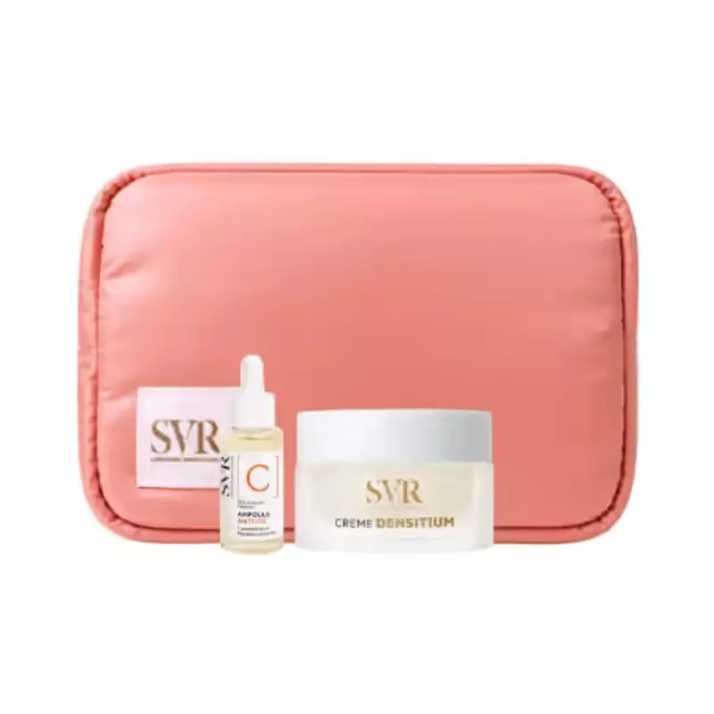 Packshot du coffret SVR Trousse Duo Redensifiant Illuminateur - 50 ml + 10 ml, crème et ampoule vita