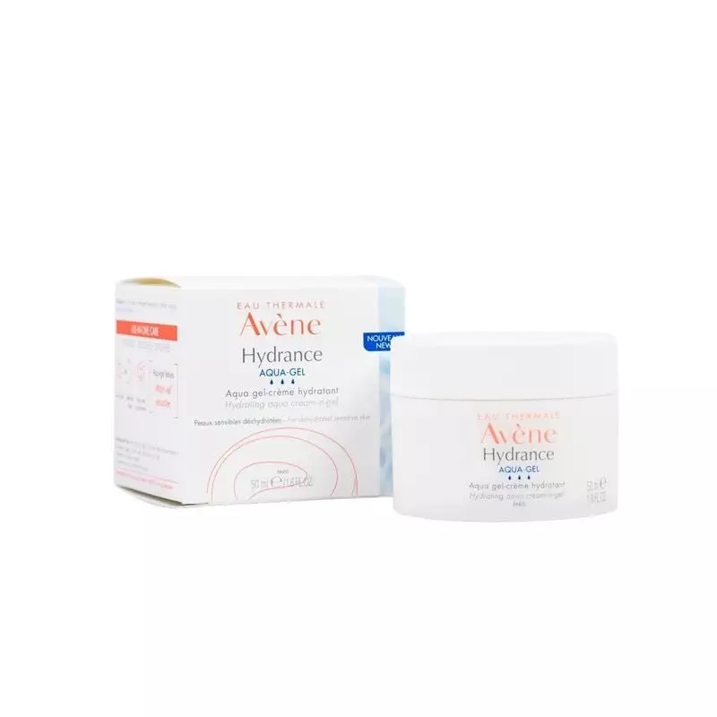 Packshot du soin Avène Hydrance Aqua-Gel hydratant 50 ml, gel-crème ultra-frais pour peaux sensibles