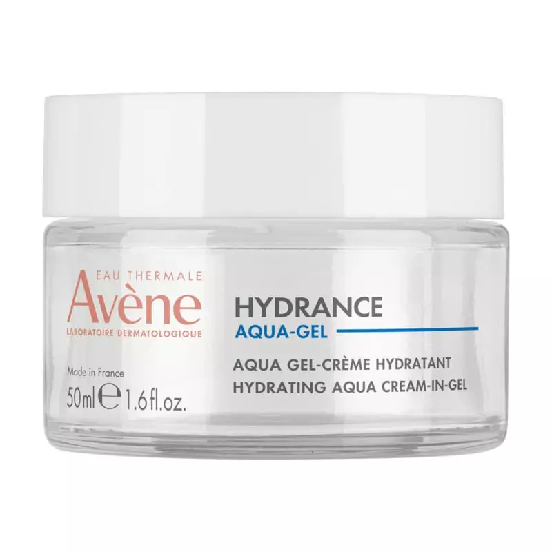 Packshot du soin Avène Hydrance Aqua-Gel hydratant 50 ml, gel-crème pour peaux sensibles et déshydra