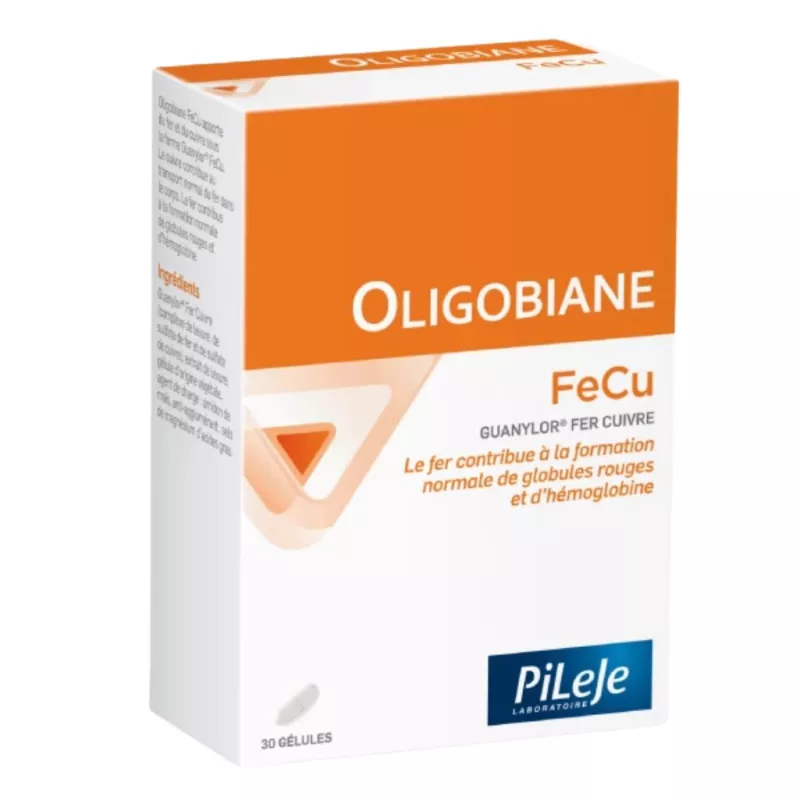 Oligobiane FeCu PiLeJe - Apports en fer - 30 gélules