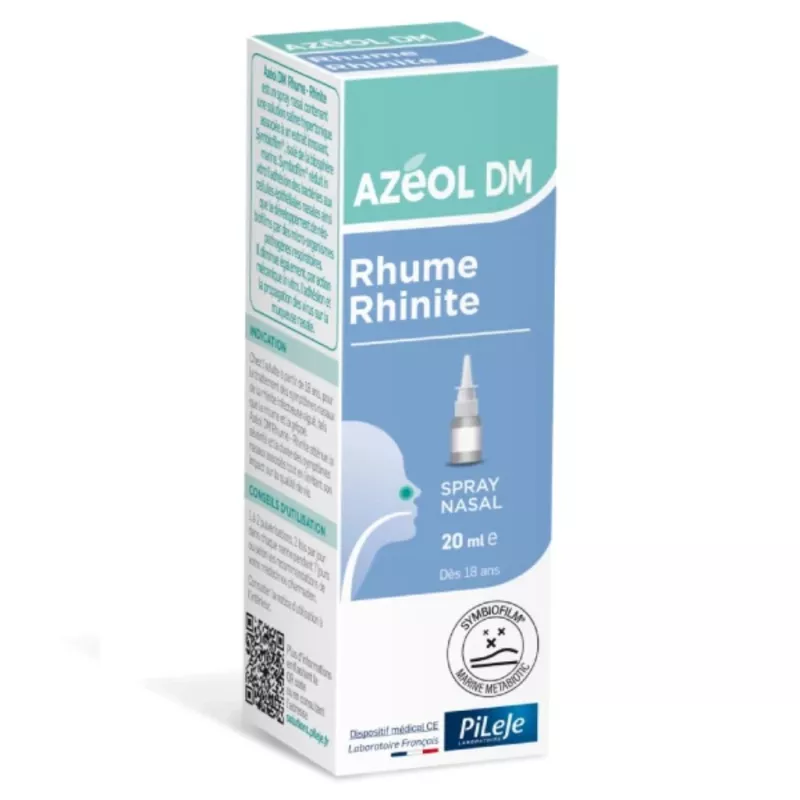 Spray nasal nettoyage et décongestion Pileje Azéol DM - Rhume Rhinite adulte - 20ml