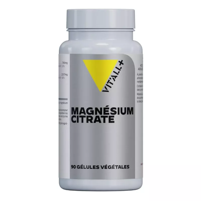 Magnésium Citrate Vit'All+ - Vitalité, muscles & système nerveux - 90 gélules végétales