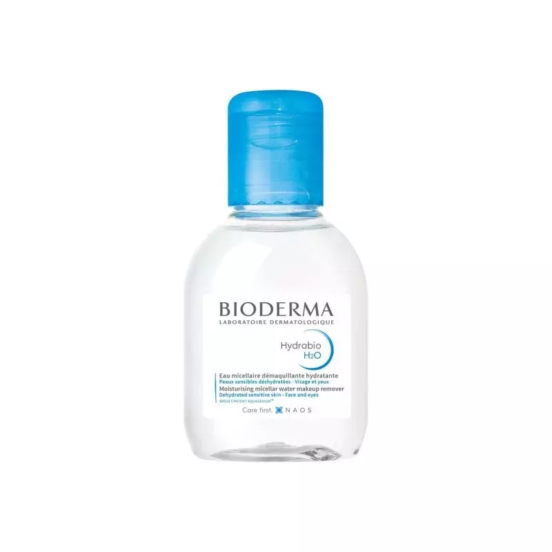 Packshot du flacon Bioderma Hydrabio H2O Solution Micellaire 100 ml, eau micellaire hydratante pour 