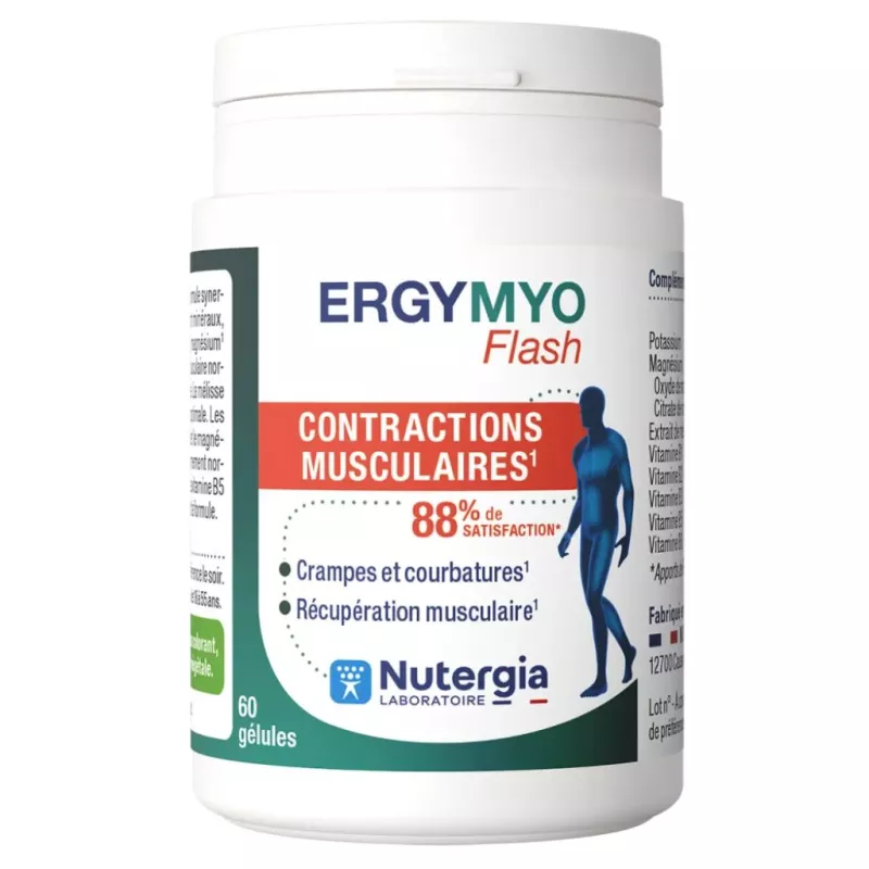 Ergymyo Flash Nutergia - Crampes, courbatures & récupération musculaire - 60 gélules