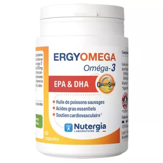 Ergyomega Oméga-3 Nutergia - Cardiovasculaire & protection cellulaire - 60 capsules