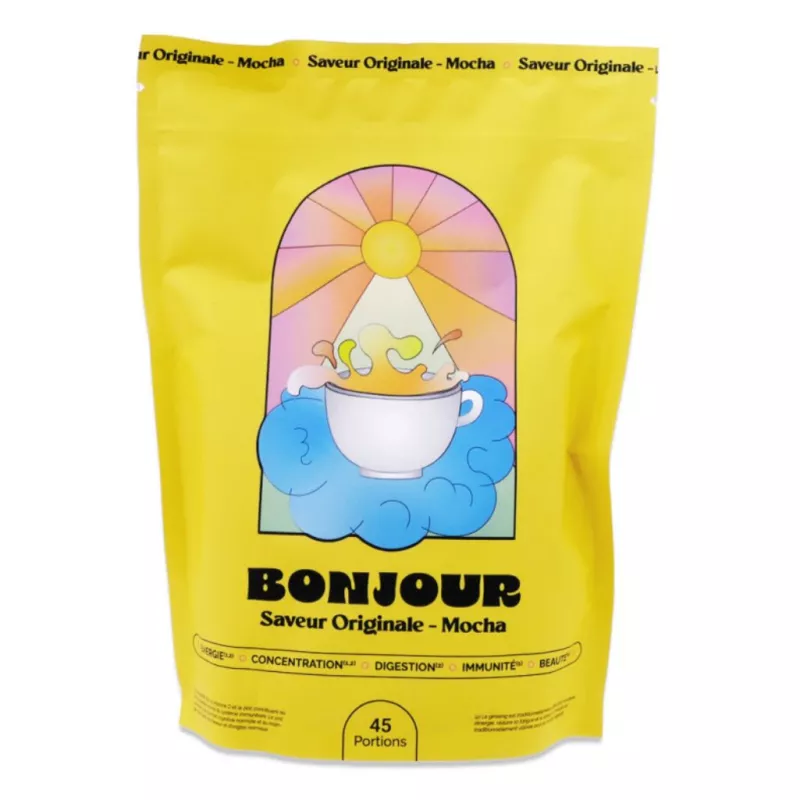 Boisson naturelle aux champignons adaptogènes saveur mocha Bonjour Drink - 45 portions
