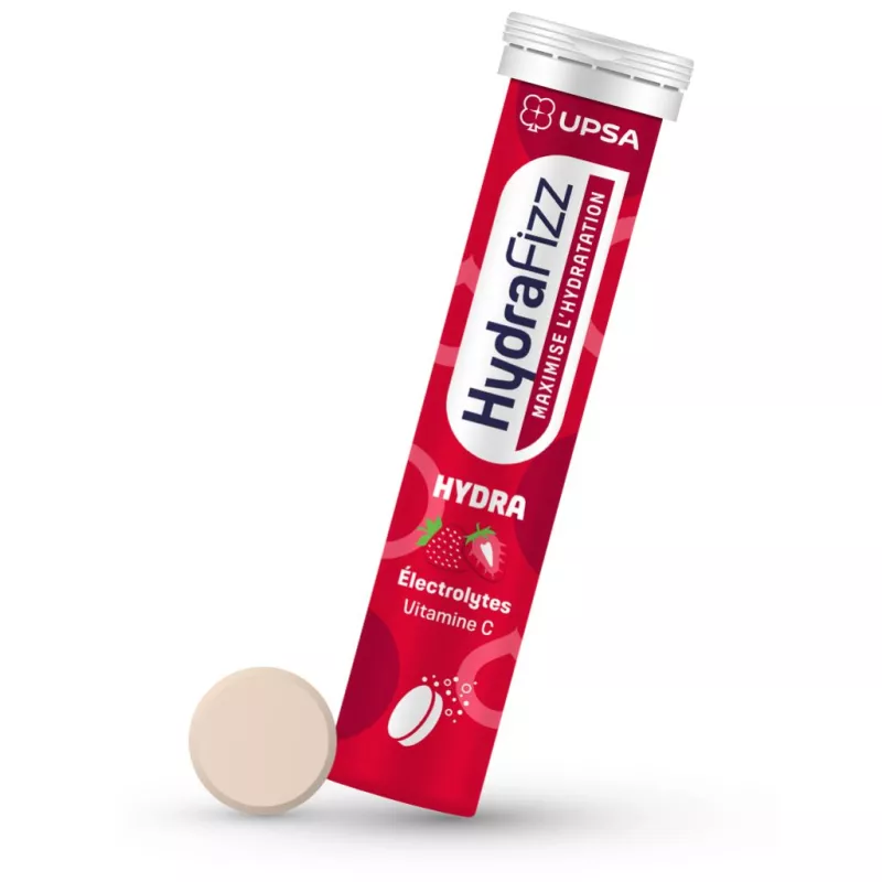 Hydrafizz Hydra Fraise UPSA - Hydratation et vitalité - 16 comprimés effervescents