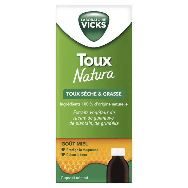Sirop adulte Toux Natura Vicks - Toux sèche et grasse - 140ml