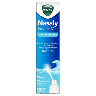 Spray doux eau de mer Nasaly Vicks - Hygiène nasale 3-en-1 - 120ml