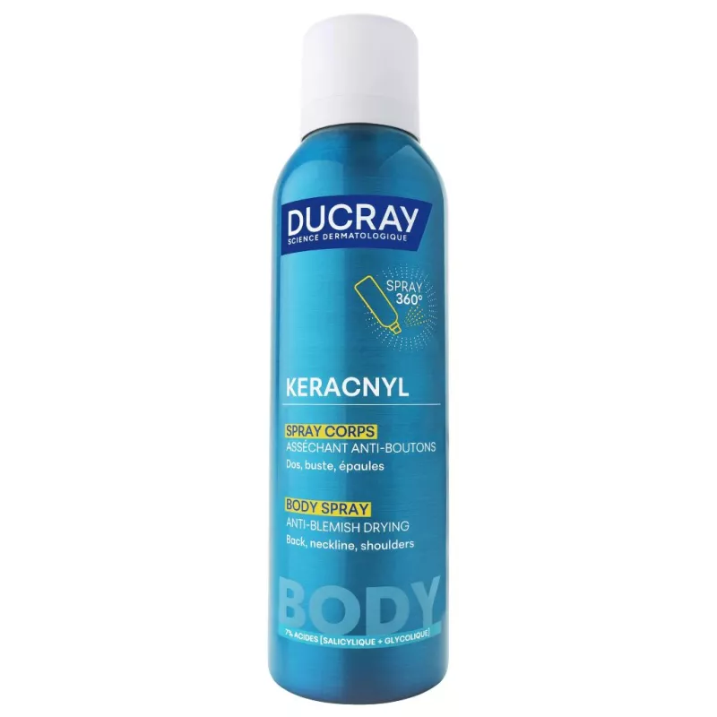 Spray corps asséchant anti-boutons Keracnyl Ducray - Buste, corps & dos - 150ml