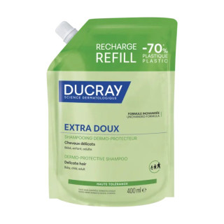 Shampoing dermo-protecteur Extra Doux Ducray - Cheveux délicats - Recharge 400ml