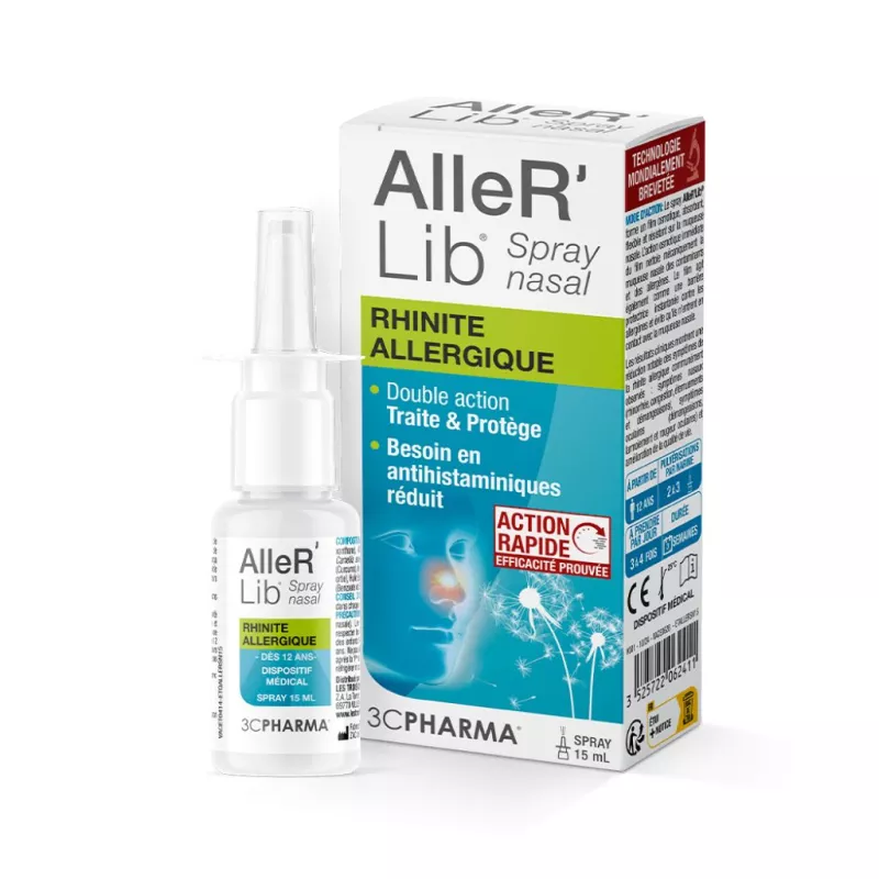 Spray nasal AlleR’Lib  3C Pharma - Rhinite allergique - 15ml