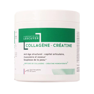Collagène-Créatine Trio Lescuyer - Capital articulaire, musculaire, osseux et cutané - 200g goût thé pêche