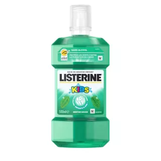 Bain de bouche menthe douce sans alcool Listerine Kids - 500ml