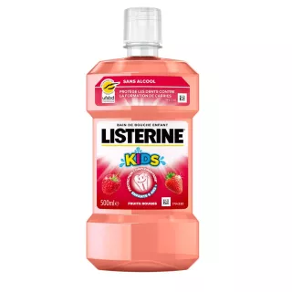 Bain de bouche anti-caries sans alcool fruit rouges Listerine Kids - 500ml
