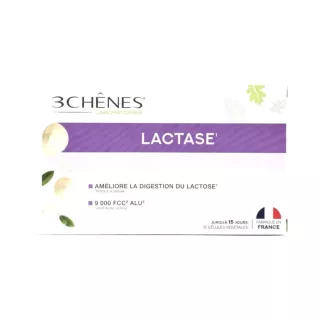 Lactase Digestion du lactose 9 000 FCC ALU 3C Pharma - Améliore la digestion du lactose - 15 gélules