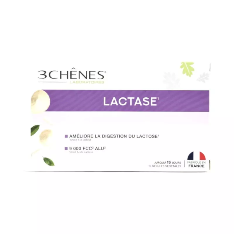 Lactase Digestion du lactose 9 000 FCC ALU 3C Pharma - Améliore la digestion du lactose - 15 gélules