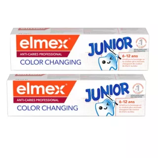 Dentifrice anti-caries 6-12 ans Anti-Caries Professional Junior Color Changing Elmex GABA - 2 x 75ml