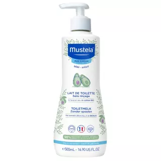 Lait de toilette sans rinçage à l'avocat Bio Mustela - Nettoyant doux bébé - 500ml
