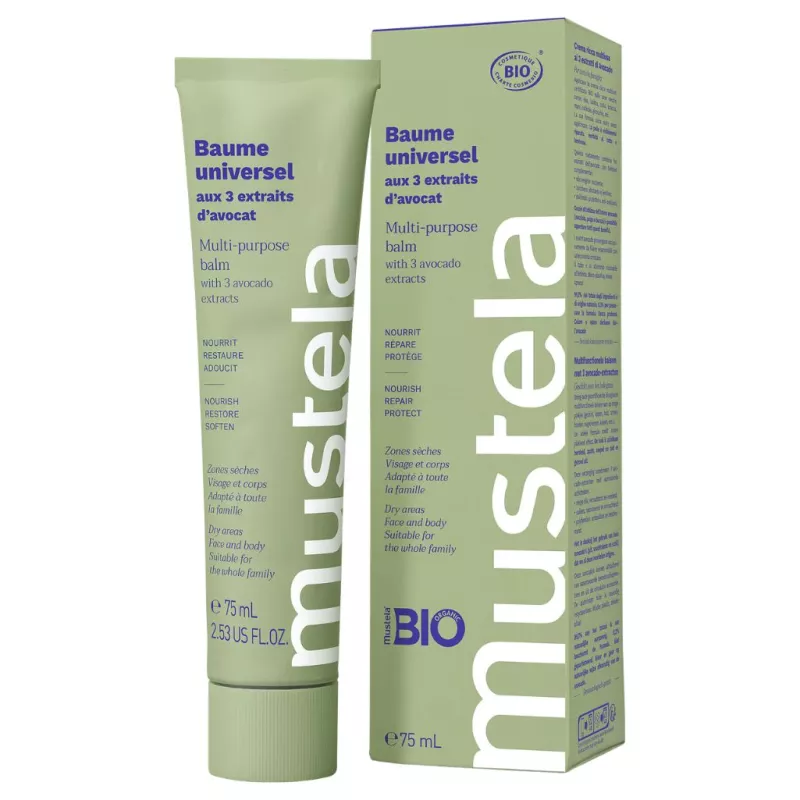 Baume universel aux 3 extraits d'avocat Bio Mustela - Nourrissant & réparateur - 75ml