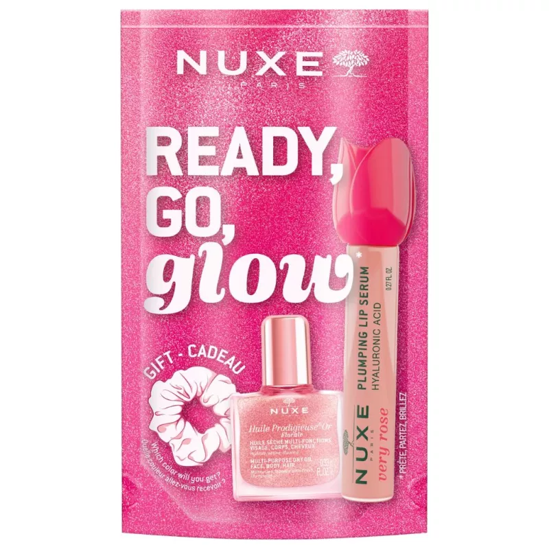 Coffret Beauté Glow Pink Mes Essentiels Beauté Glow Nuxe - Visage, corps, cheveux & lèvres - 3 soins