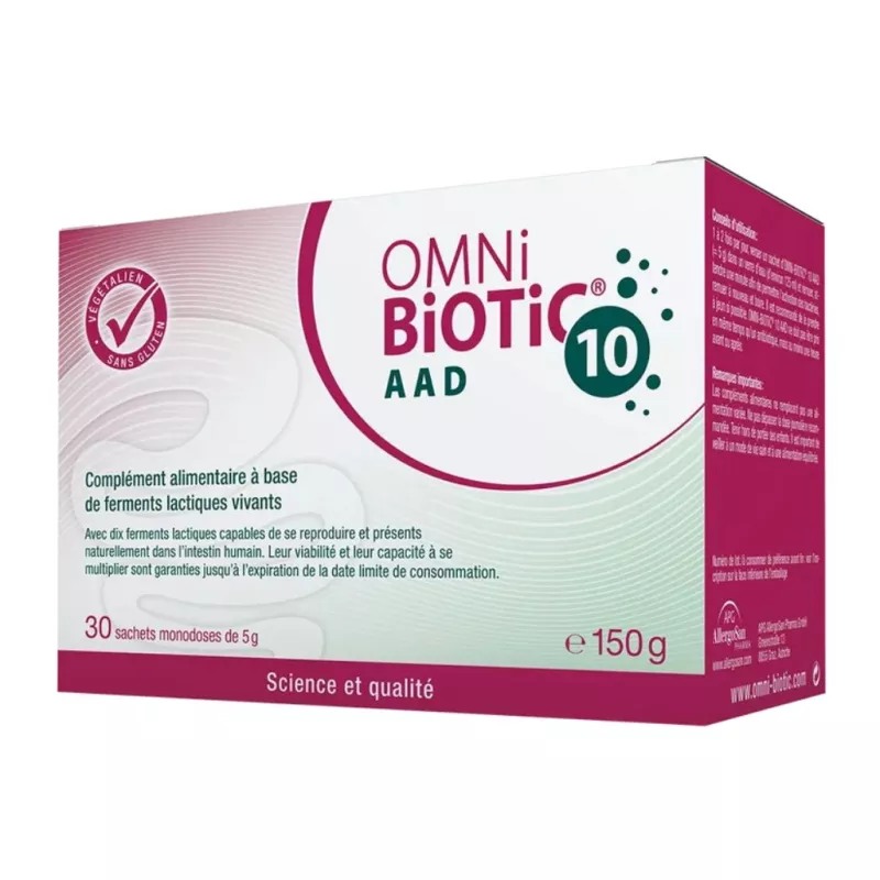Omni-Biotic 10 AAD AllergoSan - Équilibre du microbiote intestinal - 30 sachets de 5g