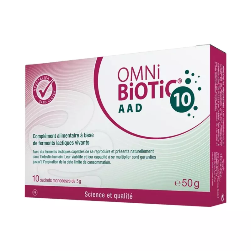 Omni-Biotic 10 AAD AllergoSan - Équilibre du microbiote intestinal - 10 sachets de 5g
