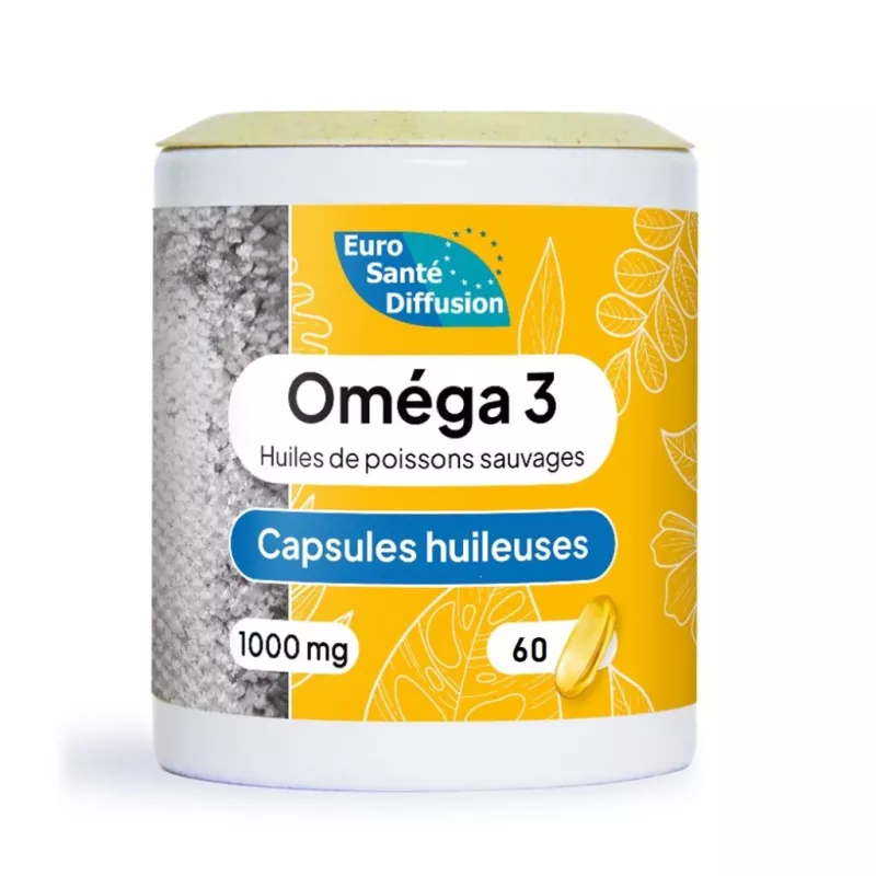 Capsules huileuses d’oméga 3 Premium 1 000mg Phytofrance - Bio Cœur, cerveau et vision - 60 capsules