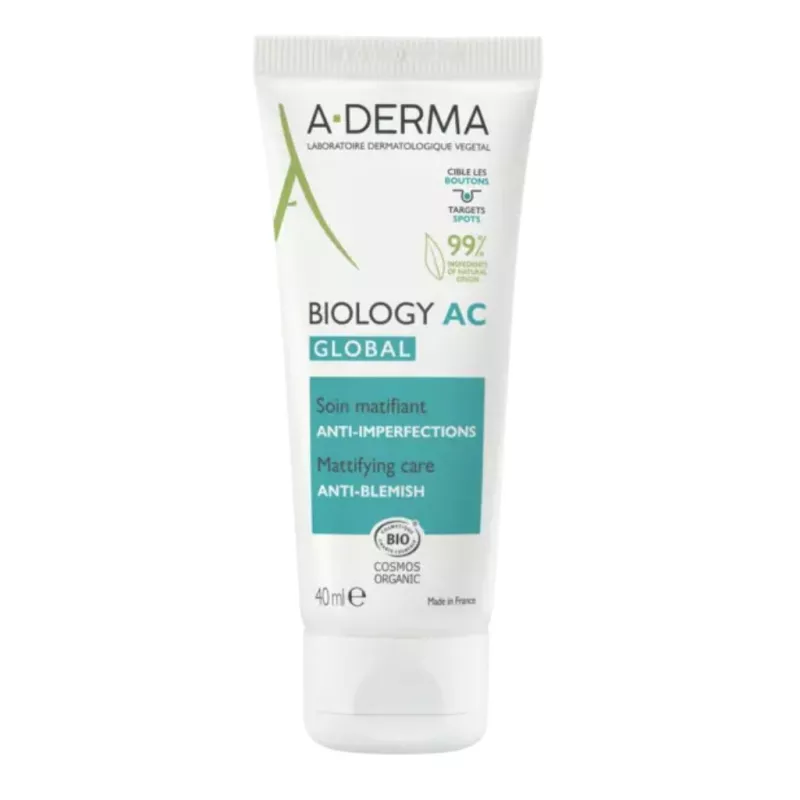 Soin matifiant anti-imperfections Biology AC Global A-Derma - Peaux à tendance acnéique - 40ml