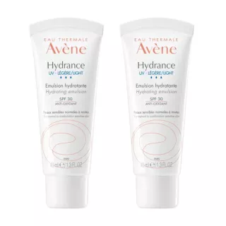 Émulsion hydratante SPF30 Hydrance UV Légère Avène - Peaux sensibles normales à mixtes déshydratées - 2 x 40ml