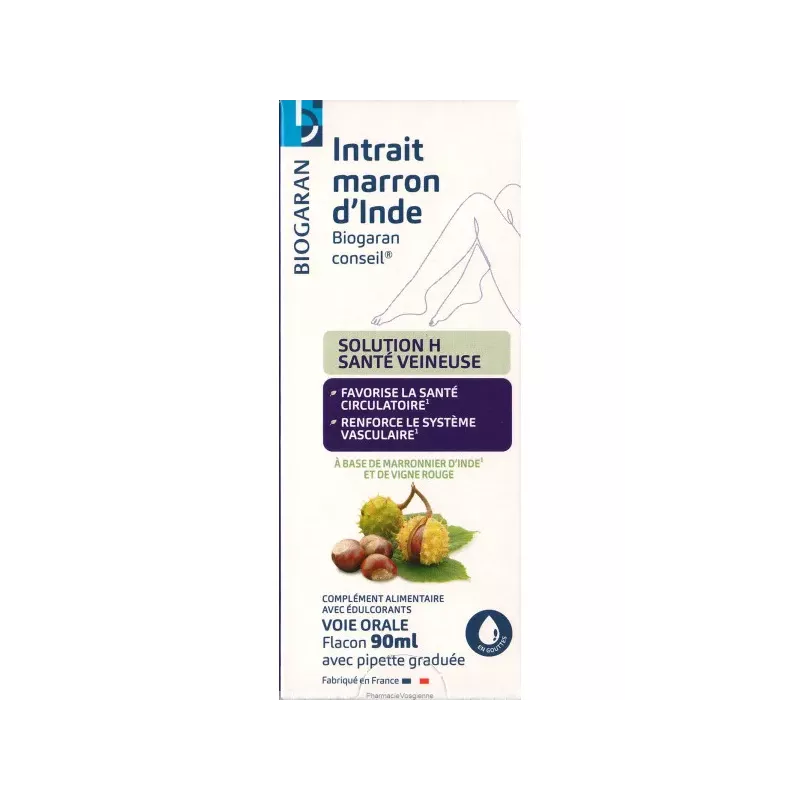 Intrait de marron d'Inde Solution H Santé veineuse Biogaran - 90ml