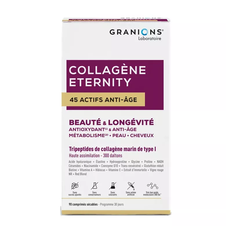 Collagène Granions : 90 comprimés pour beauté peau et cheveux durables