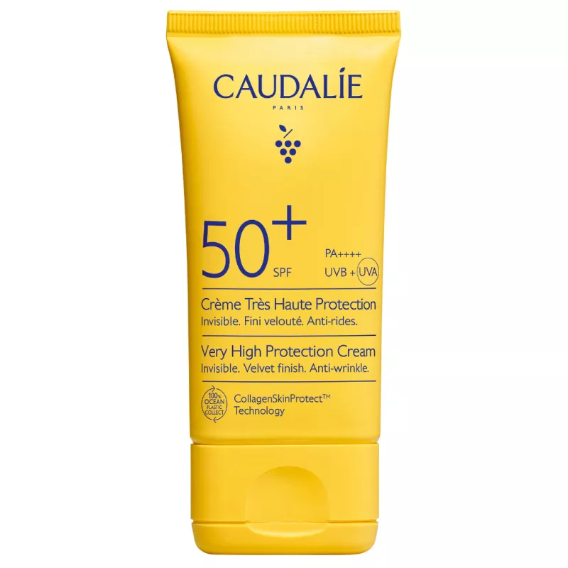 Crème solaire très haute protection SPF50+ Vinosun Protect Caudalie - Soin visage anti-rides - 50ml