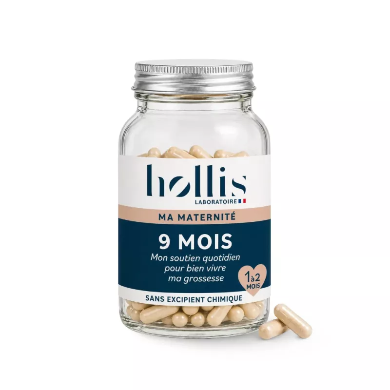 9 mois Hollis - Multivitamines grossesse, fatigue & développement du fœtus - 90 gélules