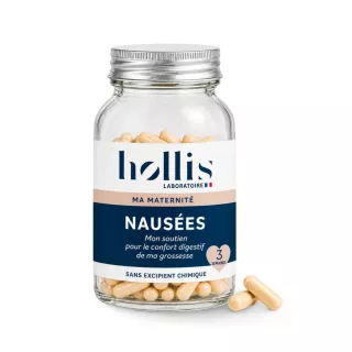Nausées grossesse Hollis - Apaise efficacement les nausées du début de grossesse - 60 gélules