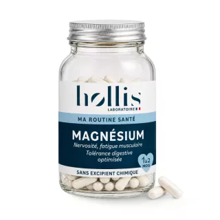 Magnésium Bisglycinate Hollis - Fatigue & système nerveux - 60 gélules