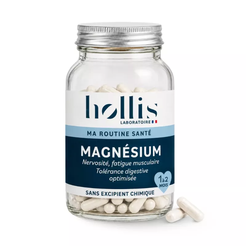 Magnésium Bisglycinate Hollis - Fatigue & système nerveux - 60 gélules