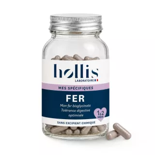 Fer Bisglycinate Hollis - Fatigue & formation des globules rouges - 60 gélules